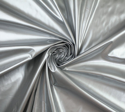 MATT SILVER GREY PREMIUM Metallic Lycra Stretch Fabric Spandex Dancewear 9796