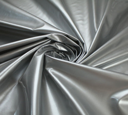 MATT SILVER GREY PREMIUM Metallic Lycra Stretch Fabric Spandex Dancewear 9796