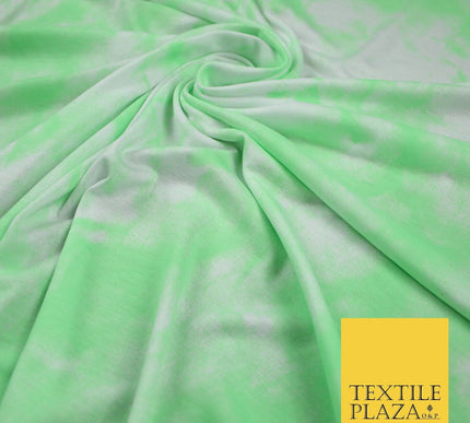 Light Green with Off White Tie-Dye Print Soft Stretch Jersey Fabric 56" 6646