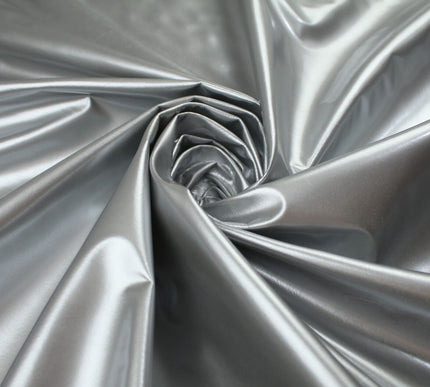 MATT SILVER GREY PREMIUM Metallic Lycra Stretch Fabric Spandex Dancewear 9796