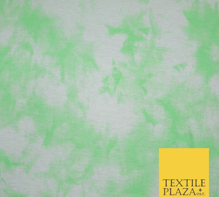 Light Green with Off White Tie-Dye Print Soft Stretch Jersey Fabric 56" 6646