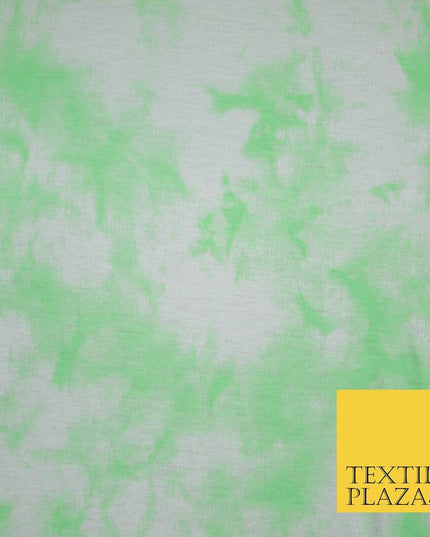 Light Green with Off White Tie-Dye Print Soft Stretch Jersey Fabric 56" 6646