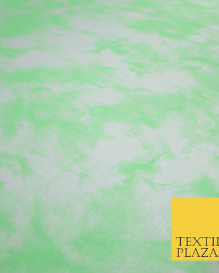 Light Green with Off White Tie-Dye Print Soft Stretch Jersey Fabric 56" 6646