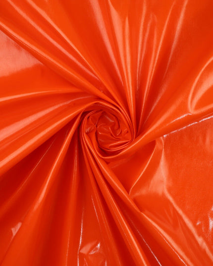 BRIGHT ORANGE Metallic Lycra Fabric Shiny Mirror Foil Spandex Dancewear 9797