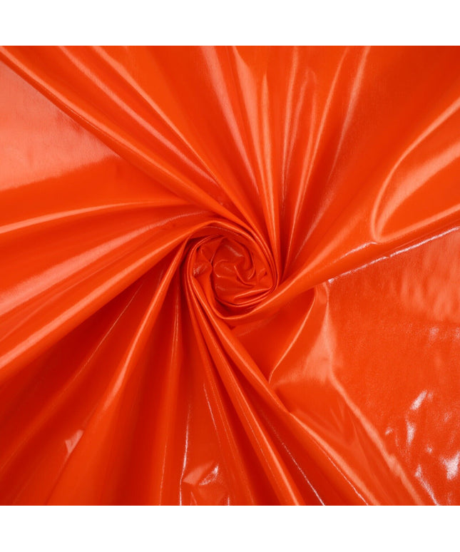 BRIGHT ORANGE Metallic Lycra Fabric Shiny Mirror Foil Spandex Dancewear 9797