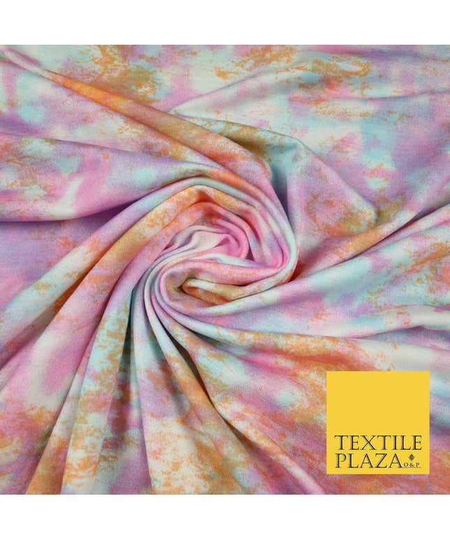 Multicolour Water Colour Print Stretch Jersey Fabric 56" 6645