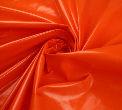 BRIGHT ORANGE Metallic Lycra Fabric Shiny Mirror Foil Spandex Dancewear 9797