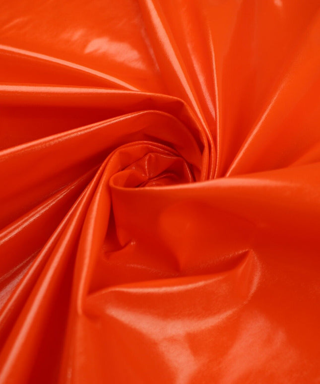 BRIGHT ORANGE Metallic Lycra Fabric Shiny Mirror Foil Spandex Dancewear 9797