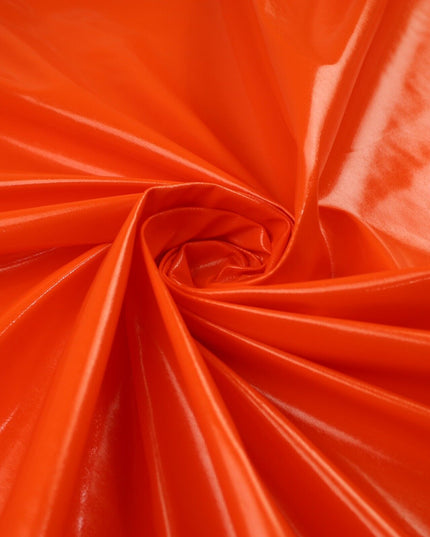 BRIGHT ORANGE Metallic Lycra Fabric Shiny Mirror Foil Spandex Dancewear 9797