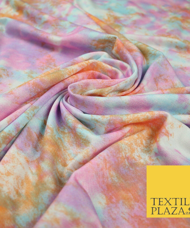 Multicolour Water Colour Print Stretch Jersey Fabric 56" 6645
