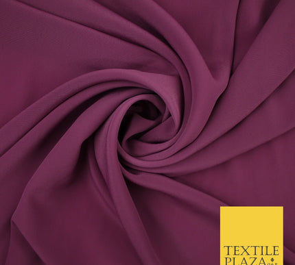 DEEP MAGENTA Plain Dyed Crepe Chiffon Soft Georgette Dress Fabric 58" Wide 9608