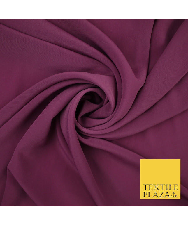 DEEP MAGENTA Plain Dyed Crepe Chiffon Soft Georgette Dress Fabric 58" Wide 9608