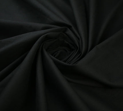 BLACK Premium Plain WASHED 100% COTTON POPLIN Fabric Dress Craft 57" Wide 9802