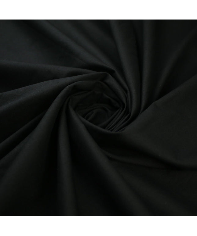BLACK Premium Plain WASHED 100% COTTON POPLIN Fabric Dress Craft 57" Wide 9802