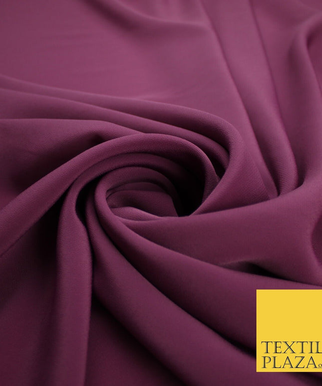 DEEP MAGENTA Plain Dyed Crepe Chiffon Soft Georgette Dress Fabric 58" Wide 9608