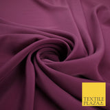 DEEP MAGENTA Plain Dyed Crepe Chiffon Soft Georgette Dress Fabric 58" Wide 9608