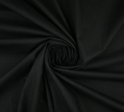 BLACK Premium Plain WASHED 100% COTTON POPLIN Fabric Dress Craft 57" Wide 9802
