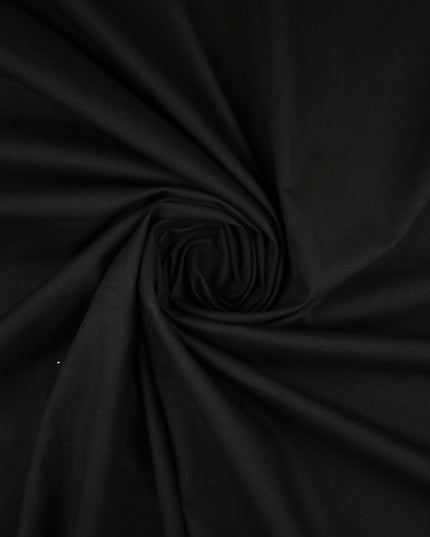 BLACK Premium Plain WASHED 100% COTTON POPLIN Fabric Dress Craft 57" Wide 9802