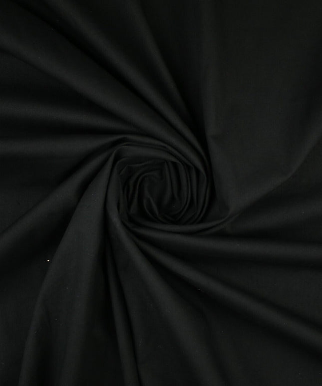 BLACK Premium Plain WASHED 100% COTTON POPLIN Fabric Dress Craft 57" Wide 9802