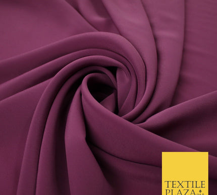 DEEP MAGENTA Plain Dyed Crepe Chiffon Soft Georgette Dress Fabric 58" Wide 9608
