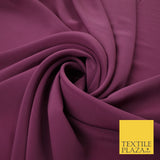DEEP MAGENTA Plain Dyed Crepe Chiffon Soft Georgette Dress Fabric 58" Wide 9608