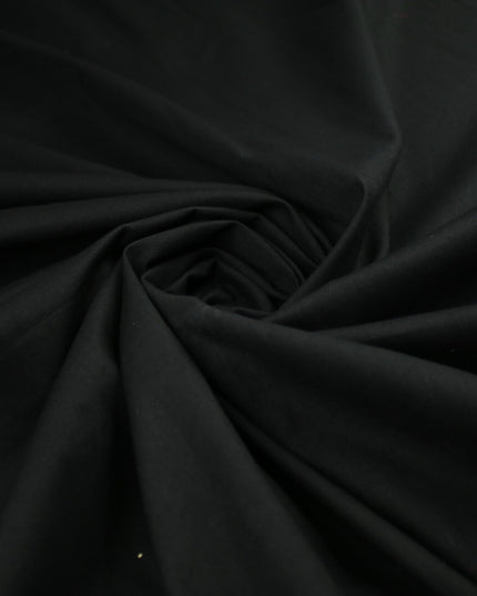 BLACK Premium Plain WASHED 100% COTTON POPLIN Fabric Dress Craft 57" Wide 9802