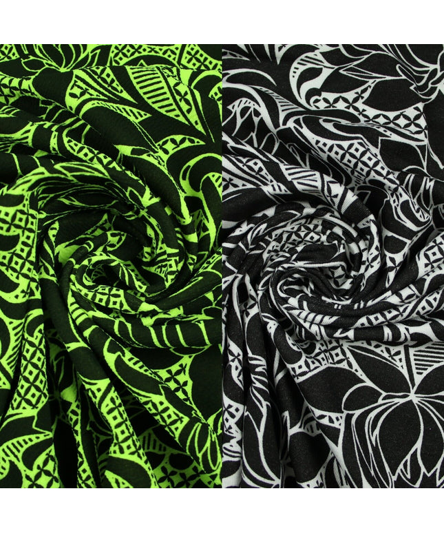 2 COLOURS Floral Print Soft Stretch Jersey Fabric 56"