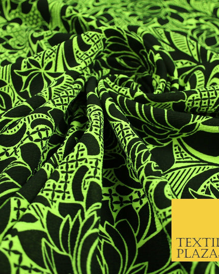 2 COLOURS Floral Print Soft Stretch Jersey Fabric 56"