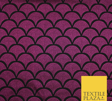5 COLOURS Metallic Art Deco Print Soft Stretch Jersey Fabric 56"