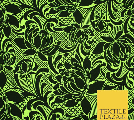 2 COLOURS Floral Print Soft Stretch Jersey Fabric 56"