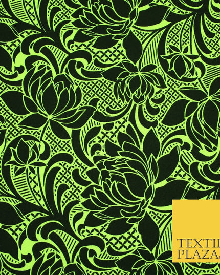 2 COLOURS Floral Print Soft Stretch Jersey Fabric 56"