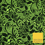 2 COLOURS Floral Print Soft Stretch Jersey Fabric 56"