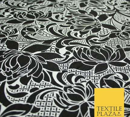 2 COLOURS Floral Print Soft Stretch Jersey Fabric 56"