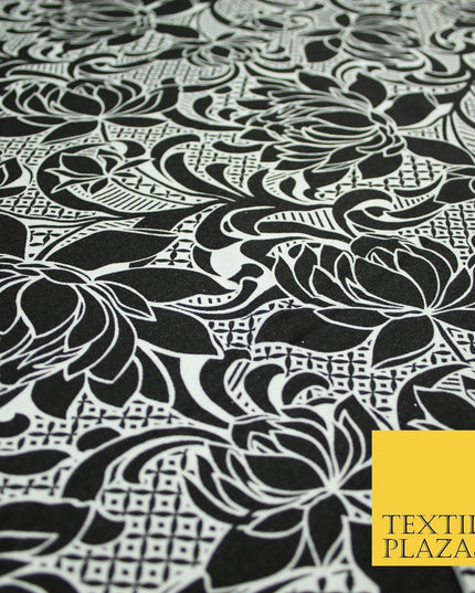 2 COLOURS Floral Print Soft Stretch Jersey Fabric 56"