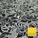 2 COLOURS Floral Print Soft Stretch Jersey Fabric 56"