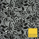 2 COLOURS Floral Print Soft Stretch Jersey Fabric 56"
