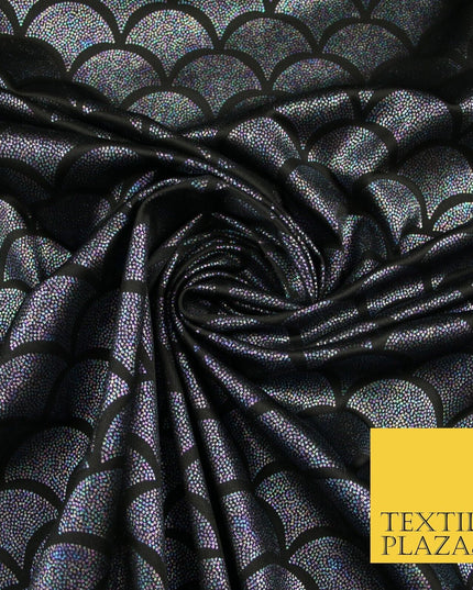 5 COLOURS Metallic Art Deco Print Soft Stretch Jersey Fabric 56"