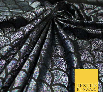 5 COLOURS Metallic Art Deco Print Soft Stretch Jersey Fabric 56"