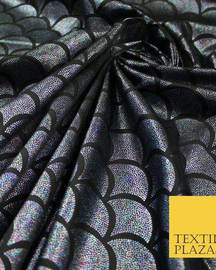 5 COLOURS Metallic Art Deco Print Soft Stretch Jersey Fabric 56"