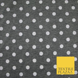 Grey with White Marl Polka Dot Print Soft Touch Stretch Jersey Fabric 56" 6634