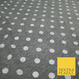 Grey with White Marl Polka Dot Print Soft Touch Stretch Jersey Fabric 56" 6634