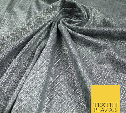 Grey Marl Subtle Stripe Print Soft Touch Stretch Jersey Fabric 56" 6627