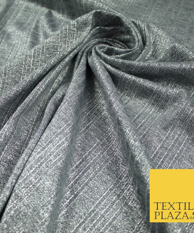 Grey Marl Subtle Stripe Print Soft Touch Stretch Jersey Fabric 56" 6627