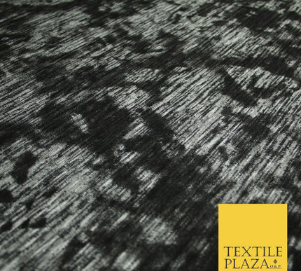 Black & Grey Faded Floral Marl Knitted Soft Touch Stretch Jersey Fabric 56" 6590