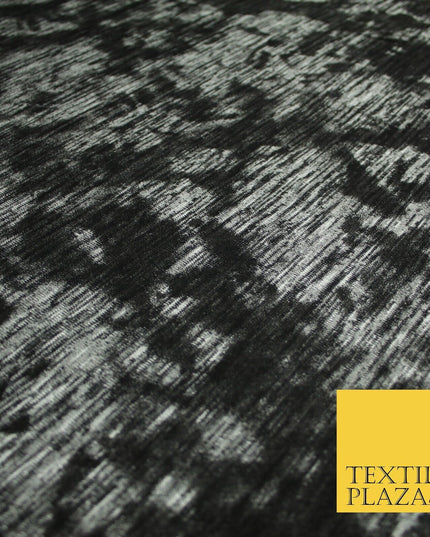 Black & Grey Faded Floral Marl Knitted Soft Touch Stretch Jersey Fabric 56" 6590