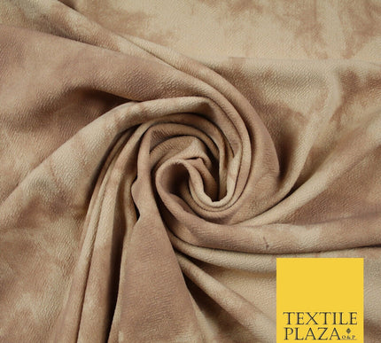 Mink and Almond Tie-Dye Artsy Printed Stretch Jersey Fabric 56" 6577