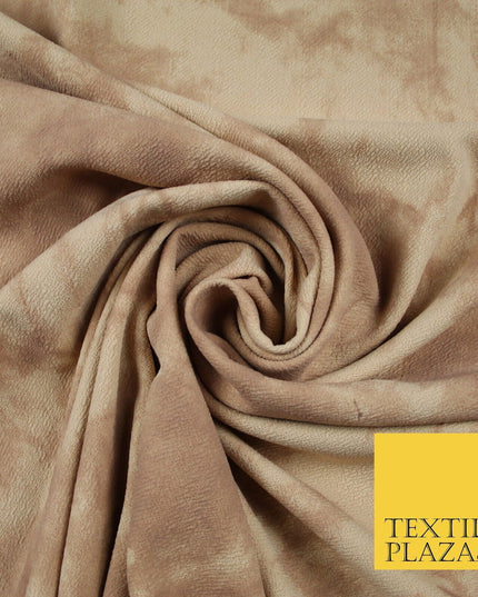 Mink and Almond Tie-Dye Artsy Printed Stretch Jersey Fabric 56" 6577