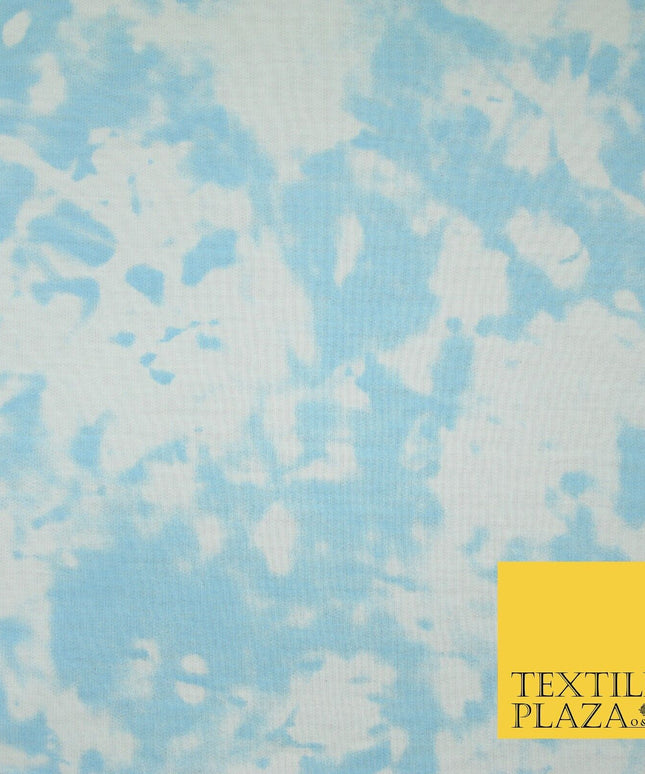 3 COLOURS Tie-Dye Printed Knitted Soft Stretch Jersey Fabric 56" Wide