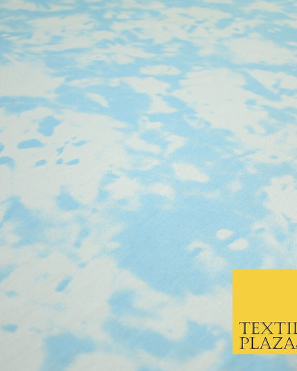 3 COLOURS Tie-Dye Printed Knitted Soft Stretch Jersey Fabric 56" Wide