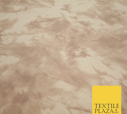 Mink and Almond Tie-Dye Artsy Printed Stretch Jersey Fabric 56" 6577